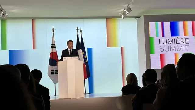 Emmanuel Macron Calls for Global Initiatives to Protect Film and Warns About Dangers of Social Media as Lumiere Summit Opens
